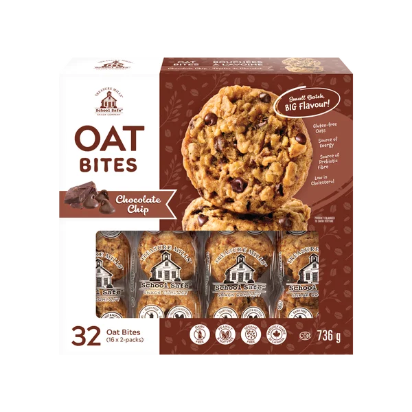 Chocolate Chip Oat Bites - 64 x 2 - Treasure Mills - Canadian Distribution