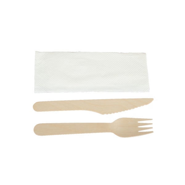 iECO - Individually wrapped 3 piece Birch cutlery kit - pack of 250 - Grocery and Food Items - Canadian Distribution