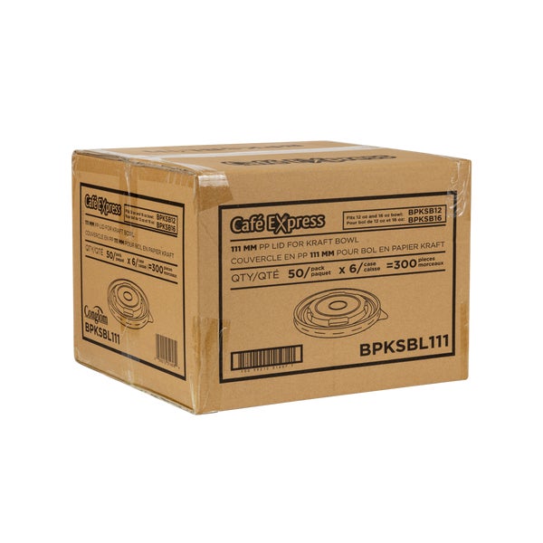 Café Express 12 + 16 oz Lid Kraft Bowl - Pack of 300  - Disposables, Restaurant Packaging and Take-Out Supplies - Canadian Distribution - Ships Free Within Canada on Orders Above CAD $199