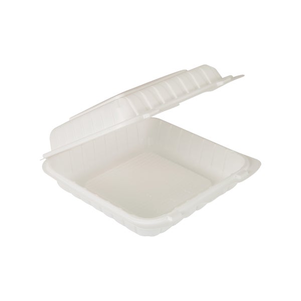 Resto Hinged MFPP Container 8 in × 8 in - Pack of 150 - Grocery and Food Items - Canadian Distribution