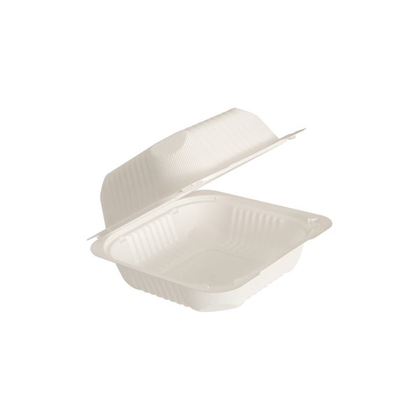 Resto Hinged Container 6 in × 6 in - Pack of 300 - Grocery and Food Items - Canadian Distribution