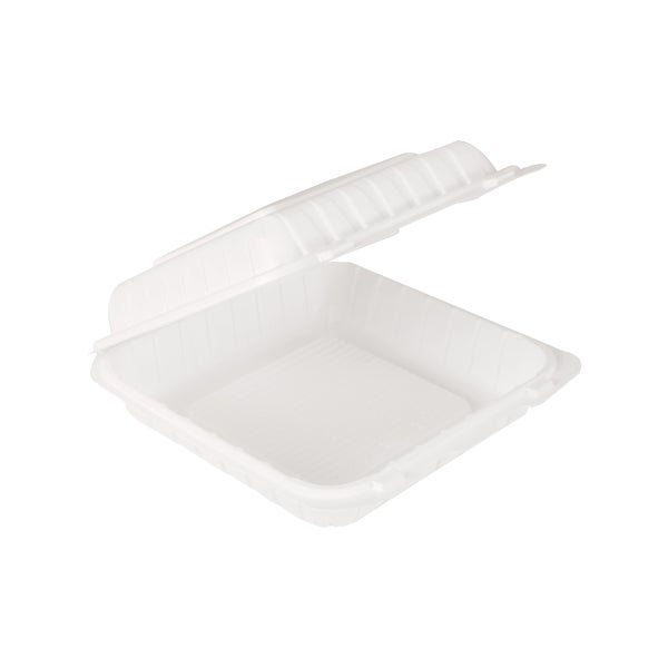 Resto Hinged MFPP Container 9 in × 9 in - Pack of 150 - Grocery and Food Items - Canadian Distribution