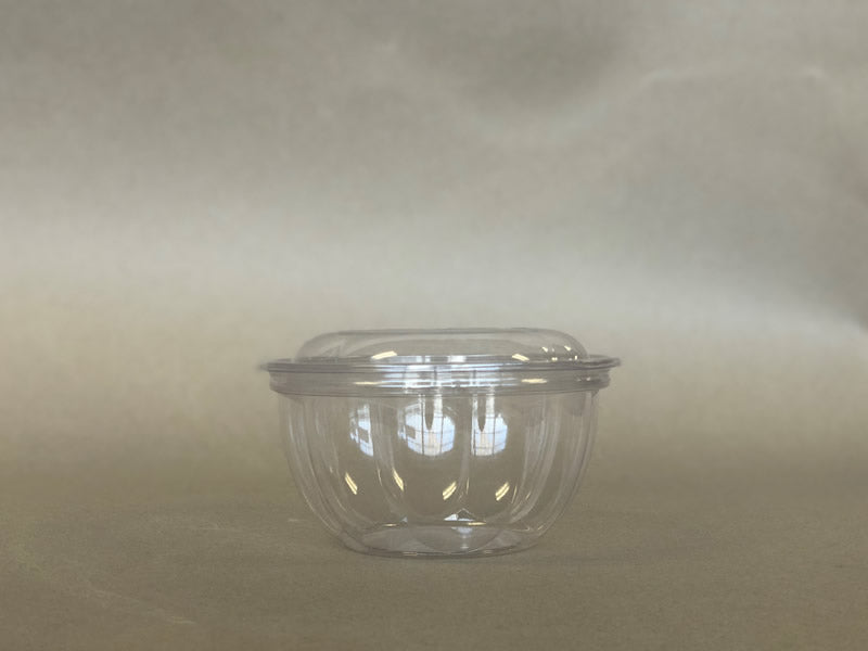 16oz. PLA Floral Salad Bowl Clear 450cs BPI