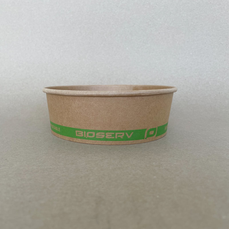 Kraft Paper Hot/Cold Bowl - 16/24/32 oz - 150mm 300cs - Disposable Take Away Food Packaging - Canadian Distribution
