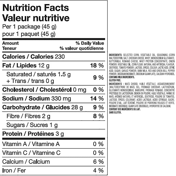 Croustilles au fromage Nacho - 192 × 45 g - Doritos - Distribution canadienne - Livraison gratuite au Canada pour les commandes de plus de 199 $ CA