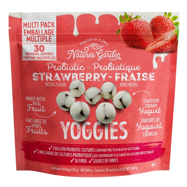 Strawberry Yoggies - 120 x 20 g - Nature's Garden - Canadian Distribution