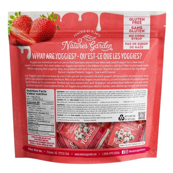 Yaourts à la fraise - 120 x 20 g - Nature's Garden - Distribution canadienne - Livraison gratuite au Canada pour les commandes de plus de 199 $ CA