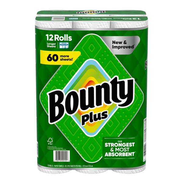Bounty Plus Paper Towel - 12 × 91 Sheets - Grocery and Food Items - Canadian Distribution