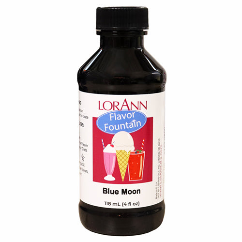 Blue Moon Flavor Fountain - 4 oz - 32 oz Bottle - Flavoring for Ice Cream, Milk Shakes, Slush, Food and Beverages - Ice Cream and Beverage Flavors - LorAnn Oils - Canadian Distribution