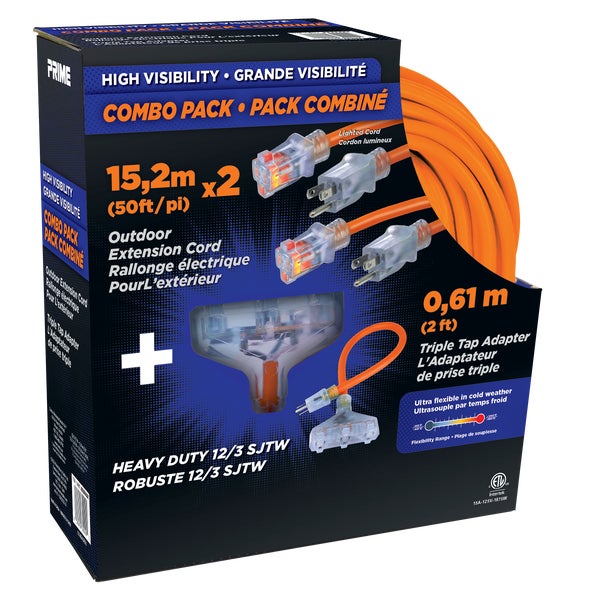 Outdoor Extension Cord - 2 x 50 ft - Prime - Restaurant Foodservice Equipment and Accessories - Canadian Distribution