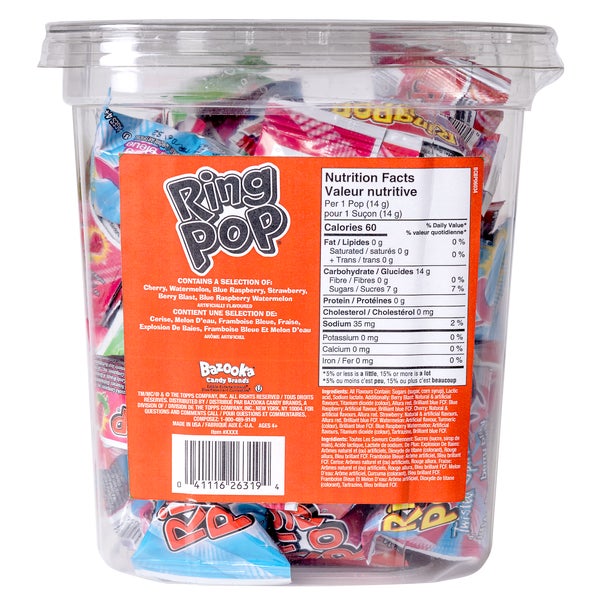Assorted - 160 × 14 g - Ring Pops - Canadian Distribution - Ships Free Within Canada on Orders Above CAD $199