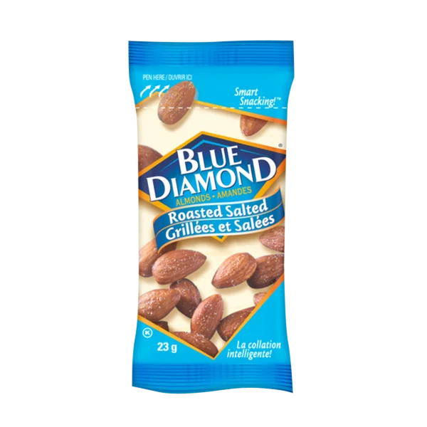 Amandes grillées salées - 72 x 23 g - Blue Diamond - Distribution canadienne - Livraison gratuite au Canada pour les commandes de plus de 199 $ CA