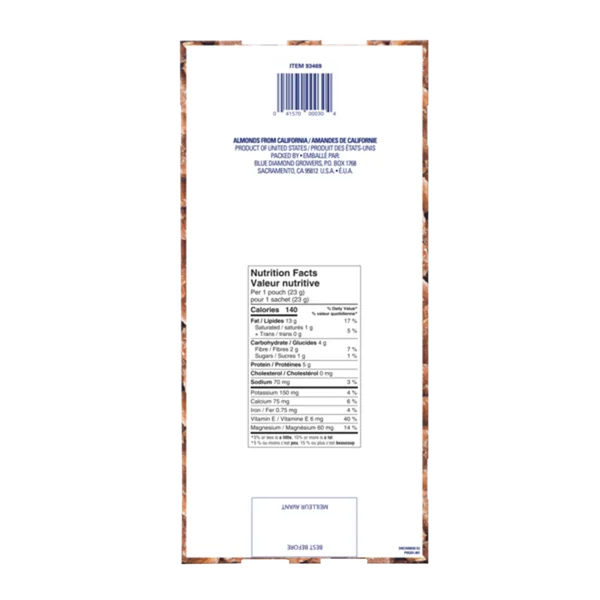 Amandes grillées salées - 72 x 23 g - Blue Diamond - Distribution canadienne - Livraison gratuite au Canada pour les commandes de plus de 199 $ CA