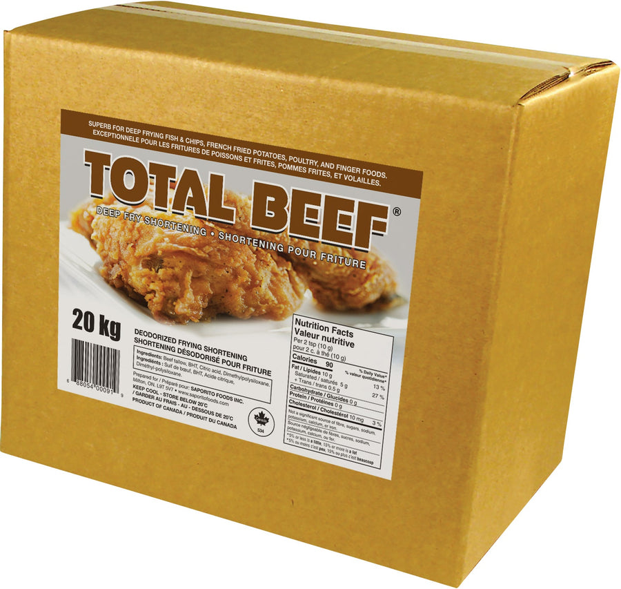 Total Beef Deep Fry Shortening - 2 x 20 kg - Grocery and Food Items - Canadian Distribution