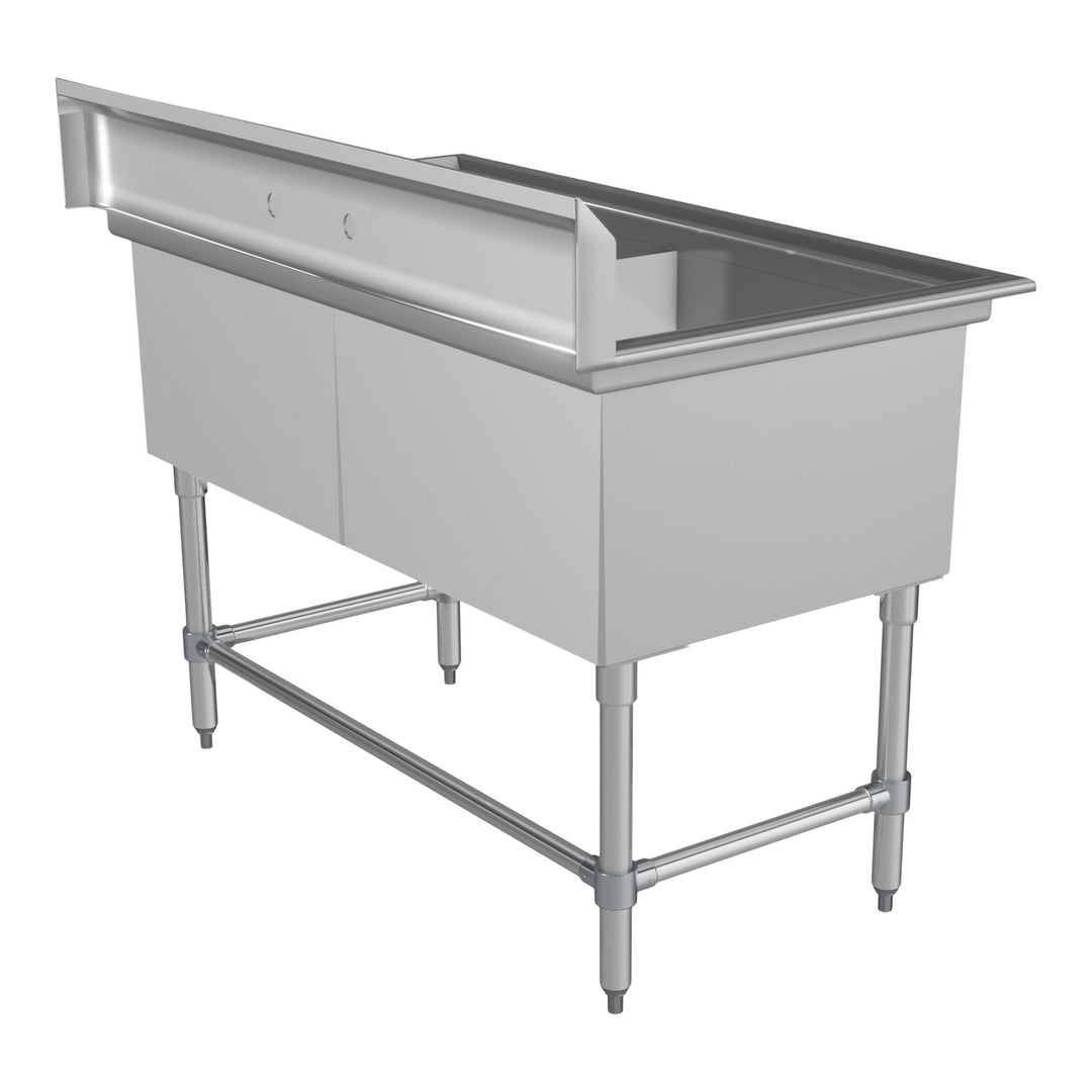 Stainless Steel Double Sink - 53 in L x 29.5 in W x 44 in H - Restaurant Equipment and Smallwares - Canadian Distribution