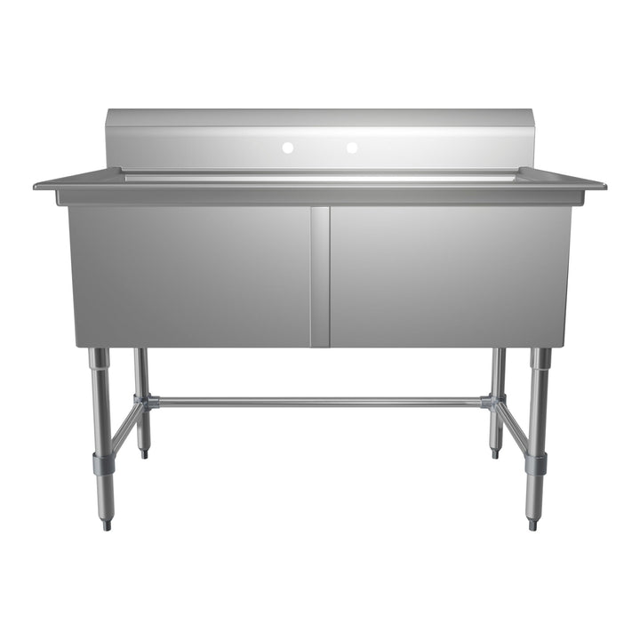 Stainless Steel Double Sink - 53 in L x 29.5 in W x 44 in H - Restaurant Equipment and Smallwares - Canadian Distribution