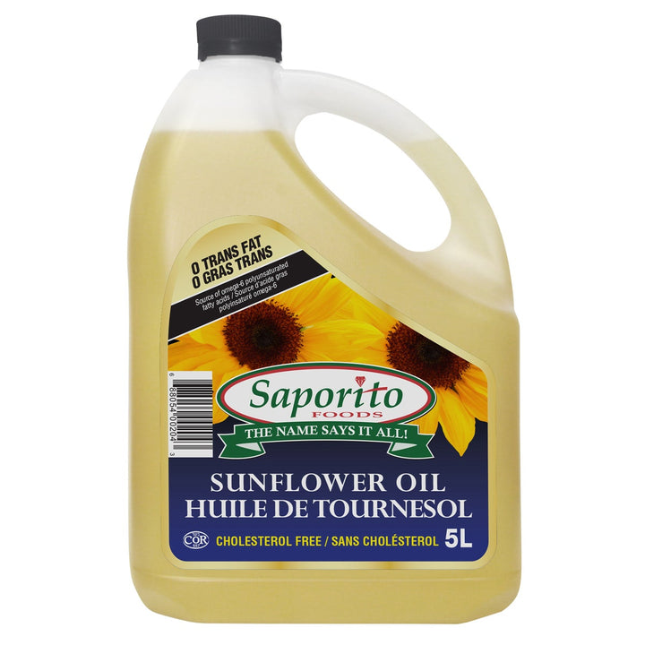 Saporito Sunflower Oil - 4 x 5 L - Grocery and Food Items - Canadian Distribution