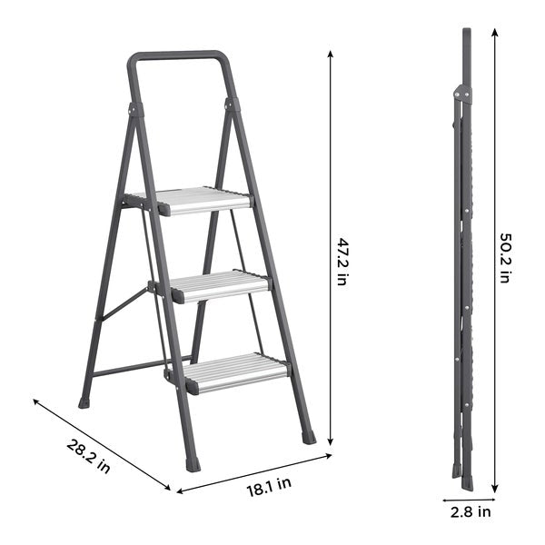 3-Step Folding Step Stool - 1 - Cosco - Restaurant Foodservice Equipment and Accessories - Canadian Distribution