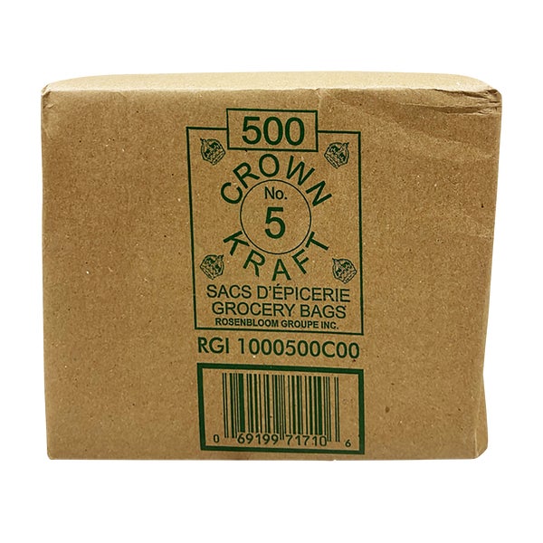 Brown Grocery Bag 5lb - Pack Of 500 - Grocery and Food Items - Canadian Distribution