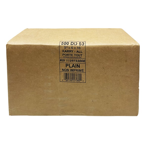 Brown Carry-All Bag - Pack Of 500  - Disposables, Restaurant Packaging and Take-Out Supplies - Canadian Distribution - Ships Free Within Canada on Orders Above CAD $199