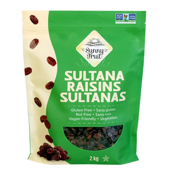 Sultana Raisins - 4 x 2 kg - Sunny Fruit - Canadian Distribution