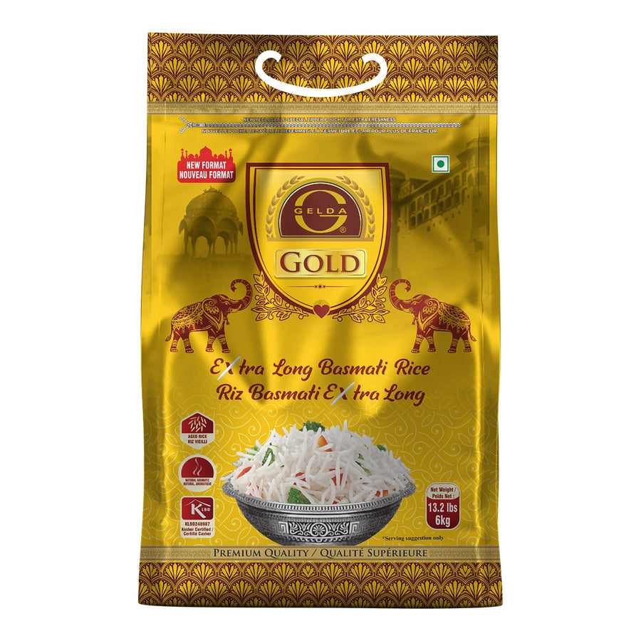 Gelda Gold Basmati Rice - 4 x 6 kg - Grocery and Food Items - Canadian Distribution