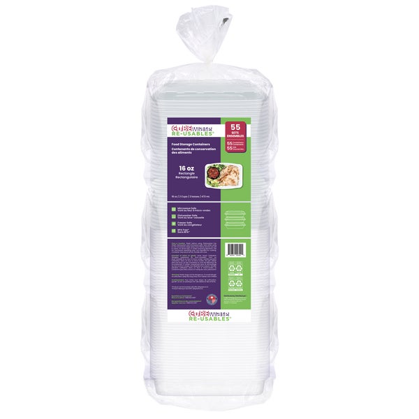 Cubeware Food Storage Containers 16 oz - Pack of 55 - Grocery and Food Items - Canadian Distribution