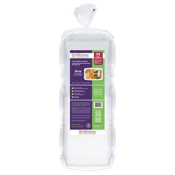 Compram Cubeware Cubeware Rectangular Food Container 38 oz - Pack of 55 - Disposables ...