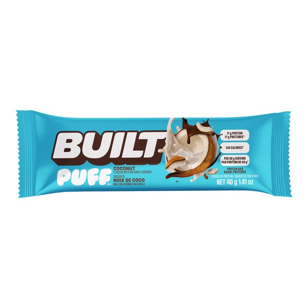 Puff Brownie and Coconut Bar - 56 × 40 g - Built - Canadian Distribution - Ships Free Within Canada on Orders Above CAD $199