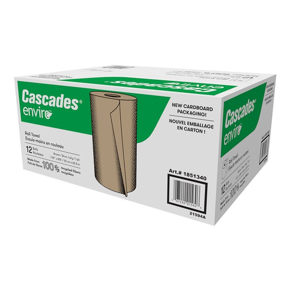 Cascades Enviro Hand Paper Towel Roll - 12-pack - Grocery and Food Items - Canadian Distribution