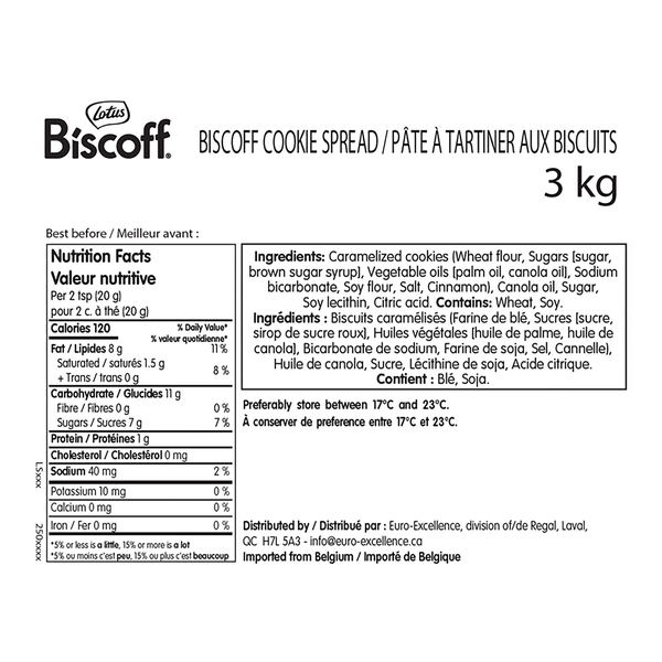 Pâte à tartiner Biscoff - 4 x 3 kg - Épicerie - Distribution canadienne - Livraison gratuite au Canada pour les commandes de plus de 199 $ CA