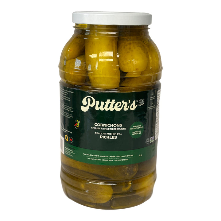 Putters Whole Kosher Dills - 4 x 4 L - Grocery and Food Items - Canadian Distribution - Ships Free Within Canada on Orders Above CAD $199