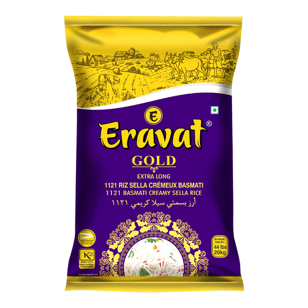 Eravat Creamy Sella Basmati Rice - 4 x 20 kg - Grocery and Food Items - Canadian Distribution