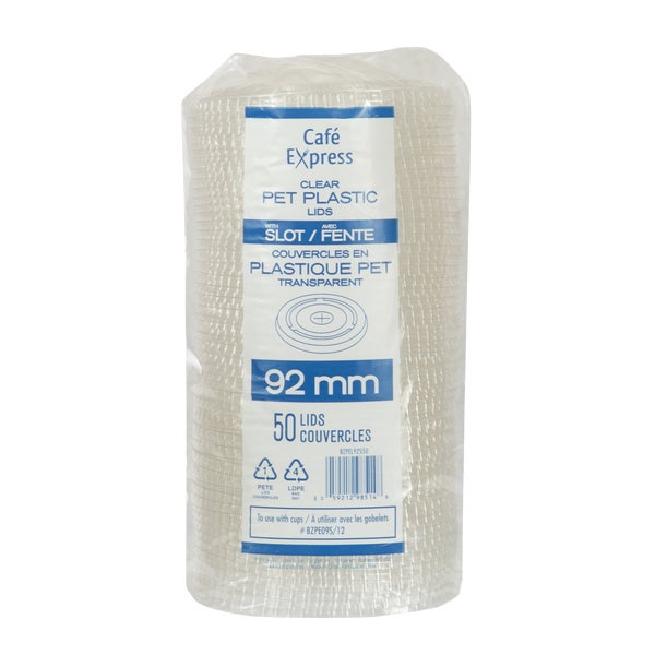 Cafe Express 92mm Slotted Lid For Cold Cups - Pack Of 1000  - Disposables, Restaurant Packaging and Take-Out Supplies - Canadian Distribution - Ships Free Within Canada on Orders Above CAD $199