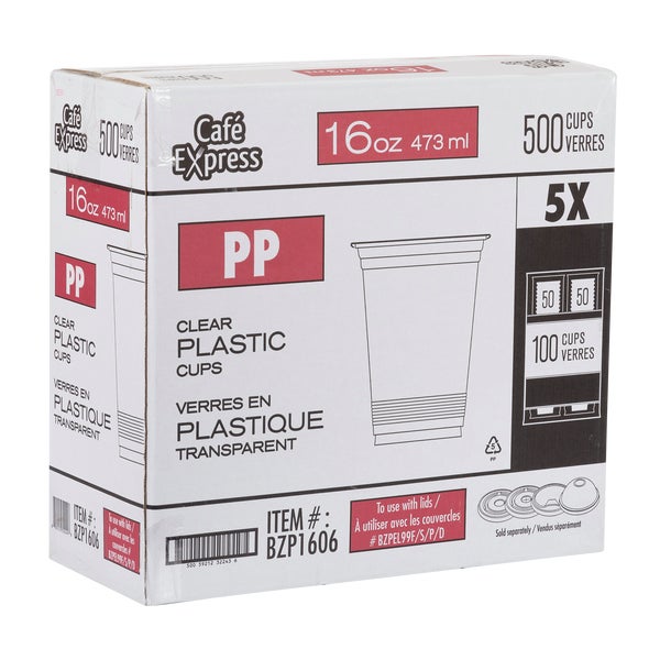 Gobelets froids Café Express de 473 ml (16 oz) - paquet de 500 - Articles jetables, emballages pour restaurants et fournitures pour plats à emporter - Distribution canadienne - Livraison gratuite au Canada pour les commandes de plus de 199 $ CA