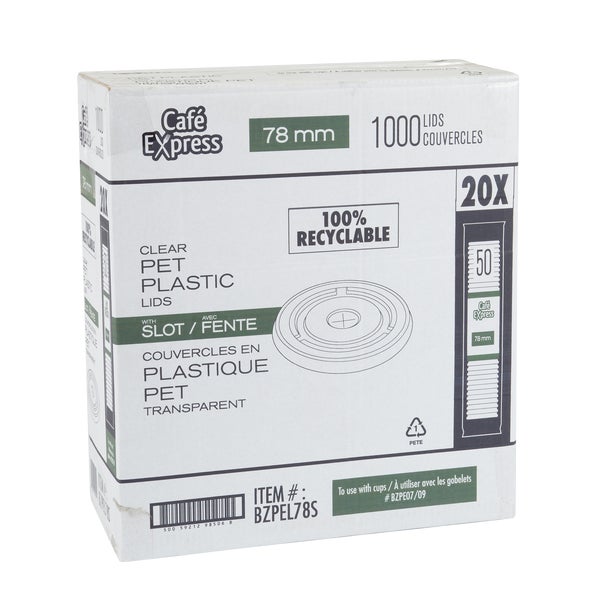 Couvercles Cafe Express 78 mm - Paquet de 1000 - Articles jetables, emballages pour restaurants et fournitures pour plats à emporter - Distribution canadienne - Livraison gratuite au Canada pour les commandes de plus de 199 $ CA