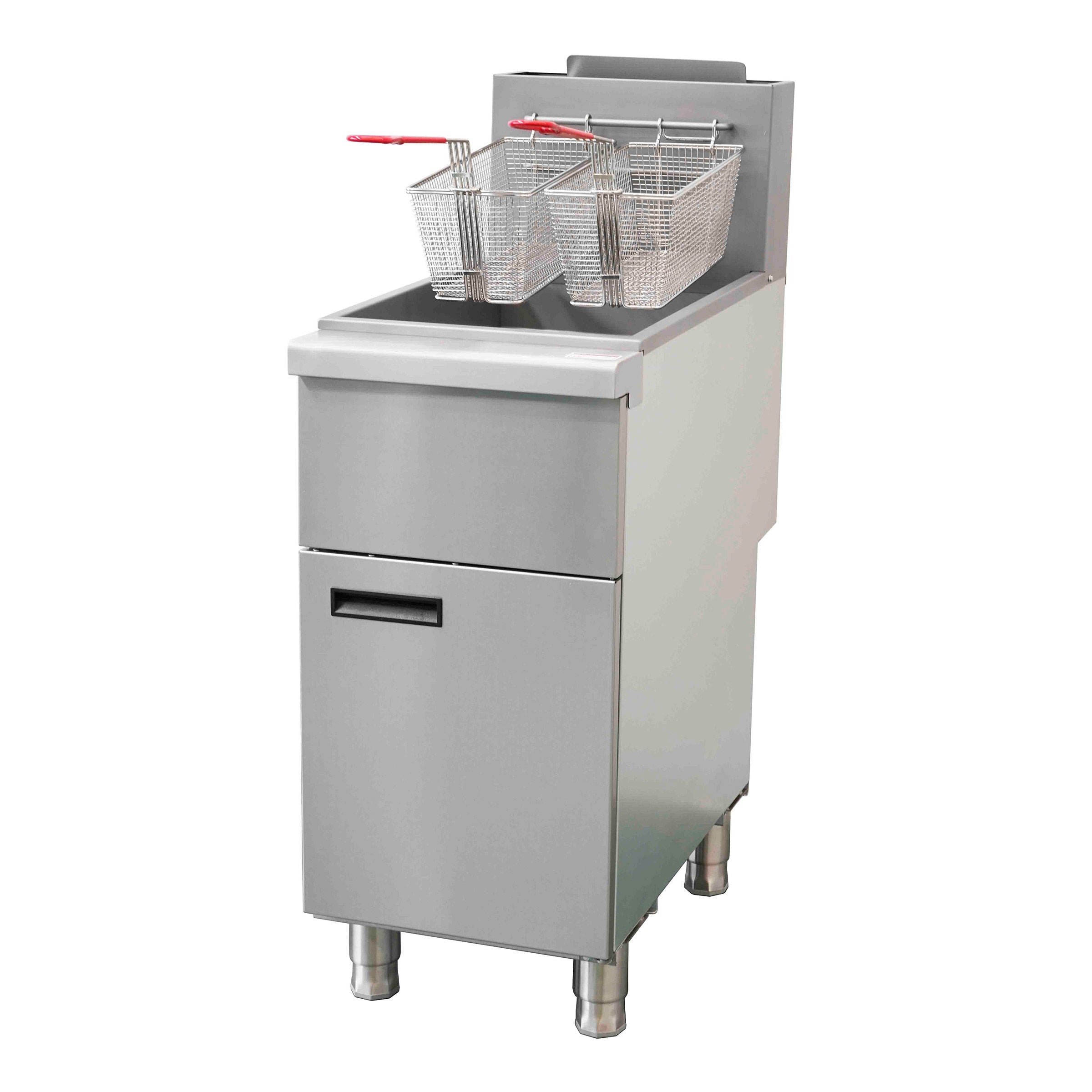 18 kg (40 lb) Stainless Steel Gas Commercial Deep Fryer - Twin