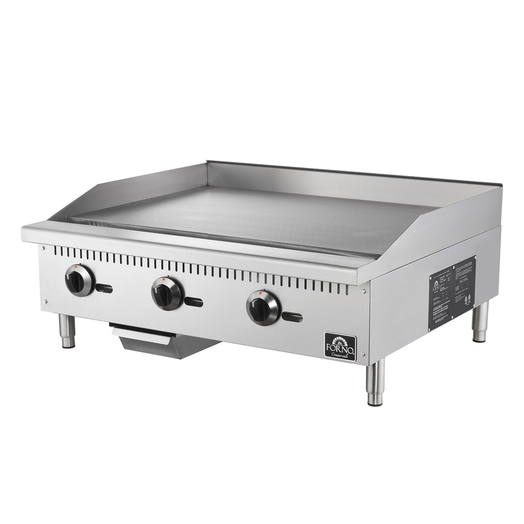Forno - Commercial 36 in Gas Stainless Steel Manual Control Heavy Duty Griddle - Restaurant Equipment and Smallwares - Canadian Distribution