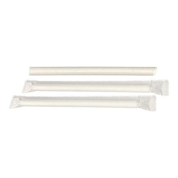 IECO 8" Individually Wrapped Jumbo Paper Straws - 6 Pack of 200 - Grocery and Food Items - Canadian Distribution