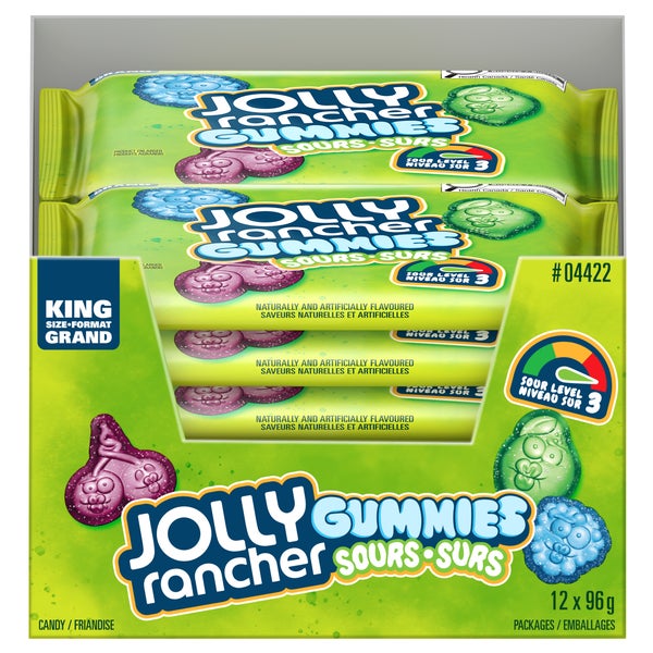 Gummies Original Sour King Size - 48 × 96g - Jolly Rancher - Canadian Distribution