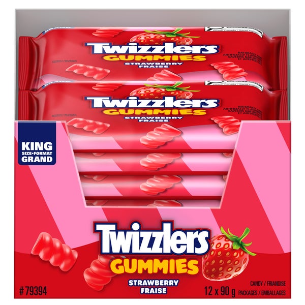 Gummies Strawberry King Size - 48 × 90 g - Twizzlers - Canadian Distribution