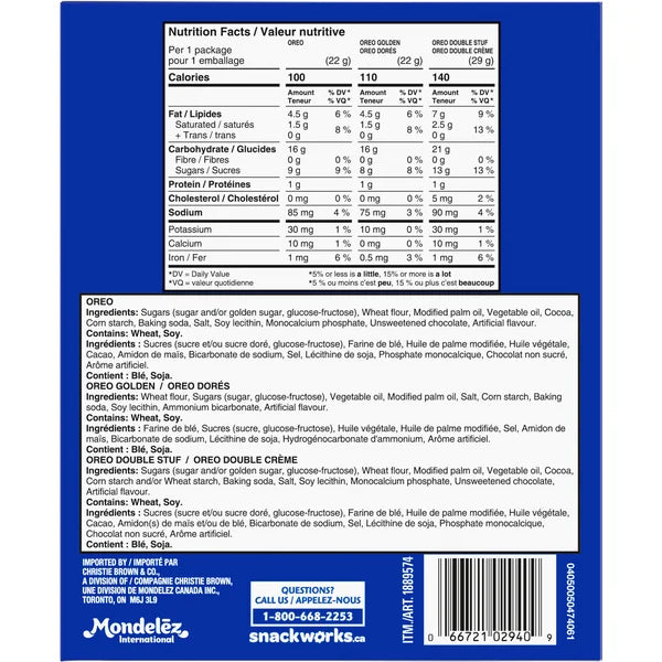 Variety Packs - 240 x Packs - Oreo - Canadian Distribution - Ships Free Within Canada on Orders Above CAD $199