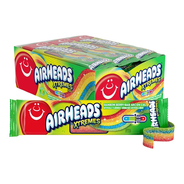 Xtreme Rainbow Belts - 72 × 57 g - Airheads - Canadian Distribution