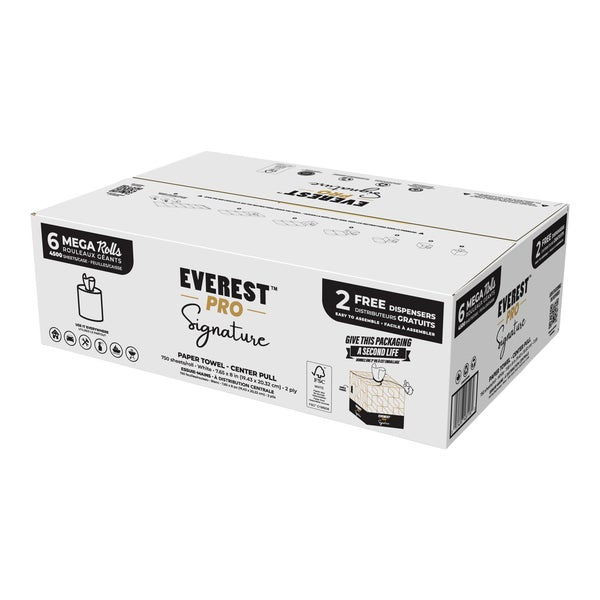 Everest Pro Signature Center Pull Towels - 6 rolls × 750 sheets - Grocery and Food Items - Canadian Distribution