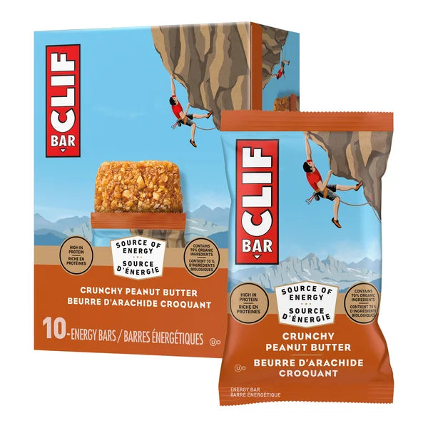 Crunch Peanut Butter - 40 x 68 g - Clif Bar - Canadian Distribution - Ships Free Within Canada on Orders Above CAD $199