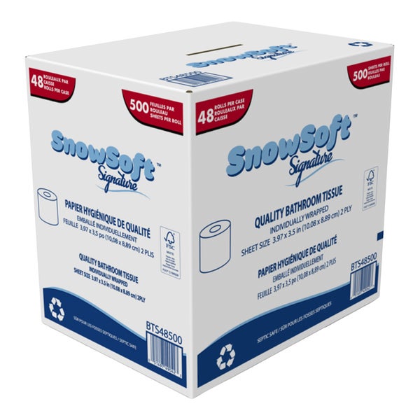 Snowsoft Signature Individually Wrapped Bathroom Tissue - 48 rolls × 500 sheets - Grocery and Food Items - Canadian Distribution