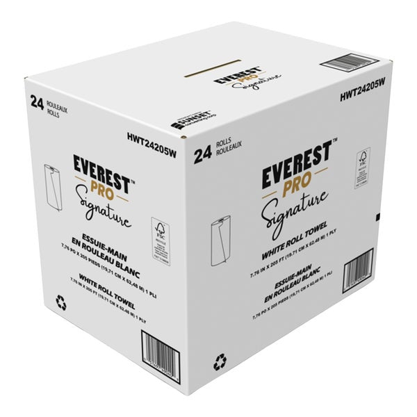 Everest Pro Signature White Towel Roll - 24 rolls19.7 cm × 62.5 m - Grocery and Food Items - Canadian Distribution