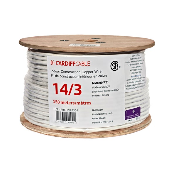Construction Copper Wire NMD90 14/3 150 m - 1 - Restaurant Foodservice Equipment and Accessories - Canadian Distribution