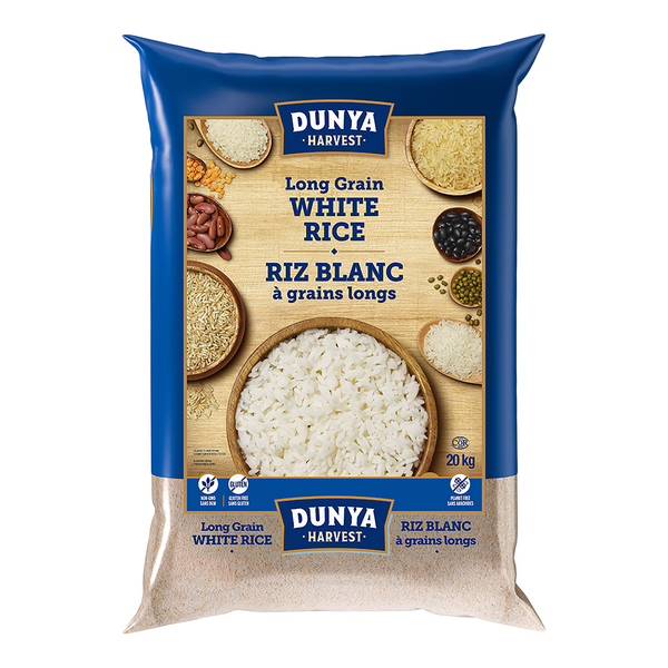 Dunya Harvest Long Grain White Rice - 4 x 20 kg - Grocery and Food Items - Canadian Distribution