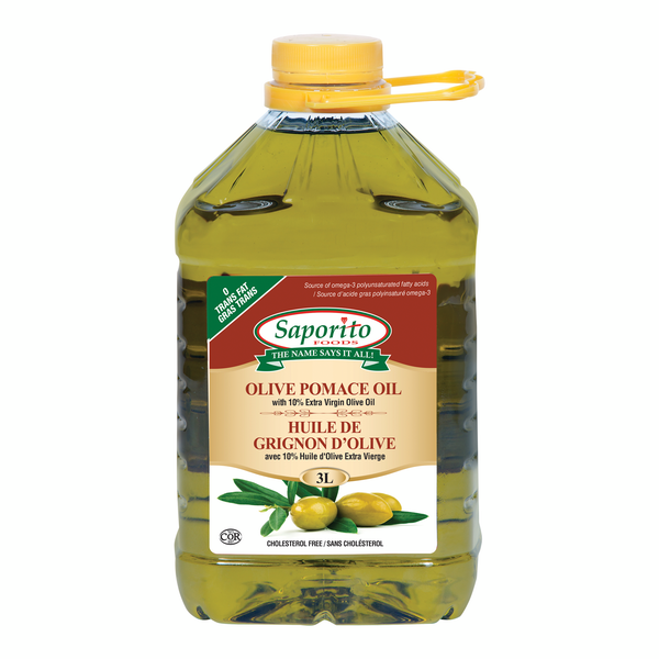 Saporito Pomace Oil with 10% Extra Virgin Olive Oil - 4 x 3L - Grocery and Food Items - Canadian Distribution